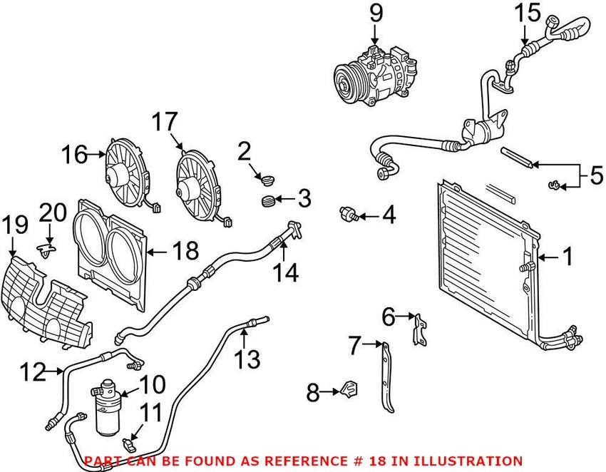 Mercedes Engine Cooling Fan Shroud 2025053555